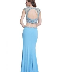 Formal Gowns Cinderella Divine - C211 Beaded Two Piece Dress With Slit 5 Formal Gowns Cinderella Divine - C211 Beaded Two Piece Dress With Slit