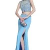 Formal Gowns Cinderella Divine - C211 Beaded Two Piece Dress With Slit 2 Formal Gowns Cinderella Divine - C211 Beaded Two Piece Dress With Slit