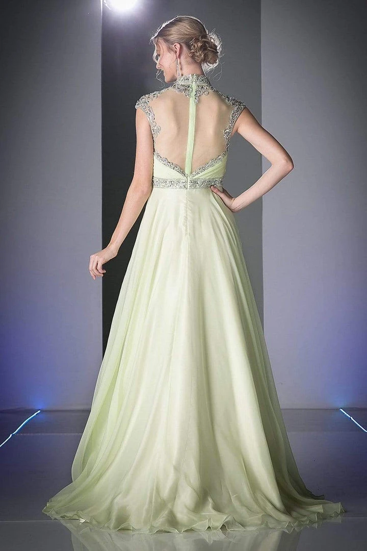 Formal Gowns Cinderella Divine - C216 Beaded High Neck A-Line Gown 4 Formal Gowns Cinderella Divine - C216 Beaded High Neck A-Line Gown