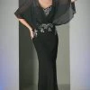 Cinderella Divine - C280 Sheer Batwing Capelet Metallic Appliqued Gown 1 Cinderella Divine - C280 Sheer Batwing Capelet Metallic Appliqued Gown