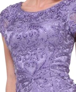 Cinderella Divine - Cap Sleeve Soutache Embellished Long Sheath Formal Dress Formal Gowns 10 Cinderella Divine - Cap Sleeve Soutache Embellished Long Sheath Formal Dress Formal Gowns