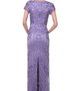 Cinderella Divine - Cap Sleeve Soutache Embellished Long Sheath Formal Dress Formal Gowns 11 Cinderella Divine - Cap Sleeve Soutache Embellished Long Sheath Formal Dress Formal Gowns