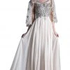 Formal Gowns Cinderella Divine - Cape Sleeves Beaded A-line Evening Dress
