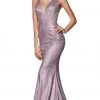 Cinderella Divine - CB0035 Plunging V-Neck Metallic Mermaid Gown 1 Cinderella Divine - CB0035 Plunging V-Neck Metallic Mermaid Gown