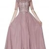 Cinderella Divine - CD0134 Beaded Lace Chiffon A-line Dress