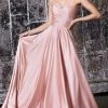 Formal Gowns Cinderella Divine - CD0165 Strapless Sweetheart Bodice A-line Satin Gown - 1 Pc Navy In Size 4 Available
