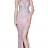 Cinderella Divine - CE0017 Beaded Lace Deep V-neck Trumpet Dress 1 Cinderella Divine - CE0017 Beaded Lace Deep V-neck Trumpet Dress