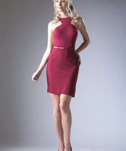 Cocktail Dresses Cinderella Divine - CF076S Sleeveless Halter Neck Cocktail Dress 10 Cocktail Dresses Cinderella Divine - CF076S Sleeveless Halter Neck Cocktail Dress