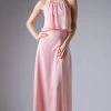 Formal Gowns Cinderella Divine - CF130 Flounce Halter Style Chiffon A Line Dress