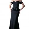 Cinderella Divine - CF134 Off Shoulder Peplum Trumpet Gown Formal Gowns 1 Cinderella Divine - CF134 Off Shoulder Peplum Trumpet Gown Formal Gowns