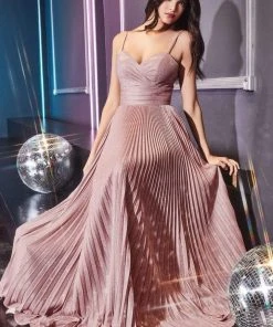 Formal Gowns Cinderella Divine - CH221 Pleated V-Neck Empire Glitter Dress 16 Formal Gowns Cinderella Divine - CH221 Pleated V-Neck Empire Glitter Dress