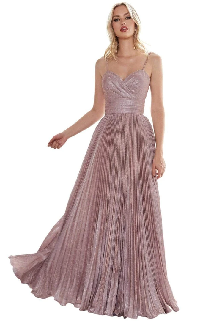 Formal Gowns Cinderella Divine - CH221 Pleated V-Neck Empire Glitter Dress 10 Formal Gowns Cinderella Divine - CH221 Pleated V-Neck Empire Glitter Dress