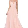 Cinderella Divine - CJ251 Illusion Neckline A-Line Chiffon Dress 1 Cinderella Divine - CJ251 Illusion Neckline A-Line Chiffon Dress
