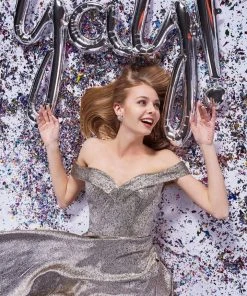 Cinderella Divine - CJ268 Glitter Off-Shoulder Ballgown With Pockets Formal Gowns 23 Cinderella Divine - CJ268 Glitter Off-Shoulder Ballgown With Pockets Formal Gowns