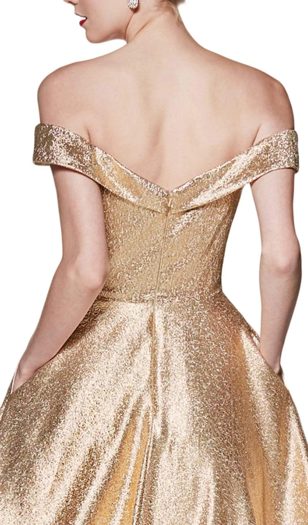 Cinderella Divine - CJ268 Glitter Off-Shoulder Ballgown With Pockets Formal Gowns 8 Cinderella Divine - CJ268 Glitter Off-Shoulder Ballgown With Pockets Formal Gowns