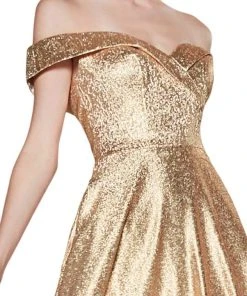 Cinderella Divine - CJ268 Glitter Off-Shoulder Ballgown With Pockets Formal Gowns 17 Cinderella Divine - CJ268 Glitter Off-Shoulder Ballgown With Pockets Formal Gowns