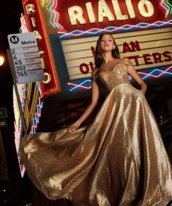 Cinderella Divine - CJ268 Glitter Off-Shoulder Ballgown With Pockets Formal Gowns 16 Cinderella Divine - CJ268 Glitter Off-Shoulder Ballgown With Pockets Formal Gowns