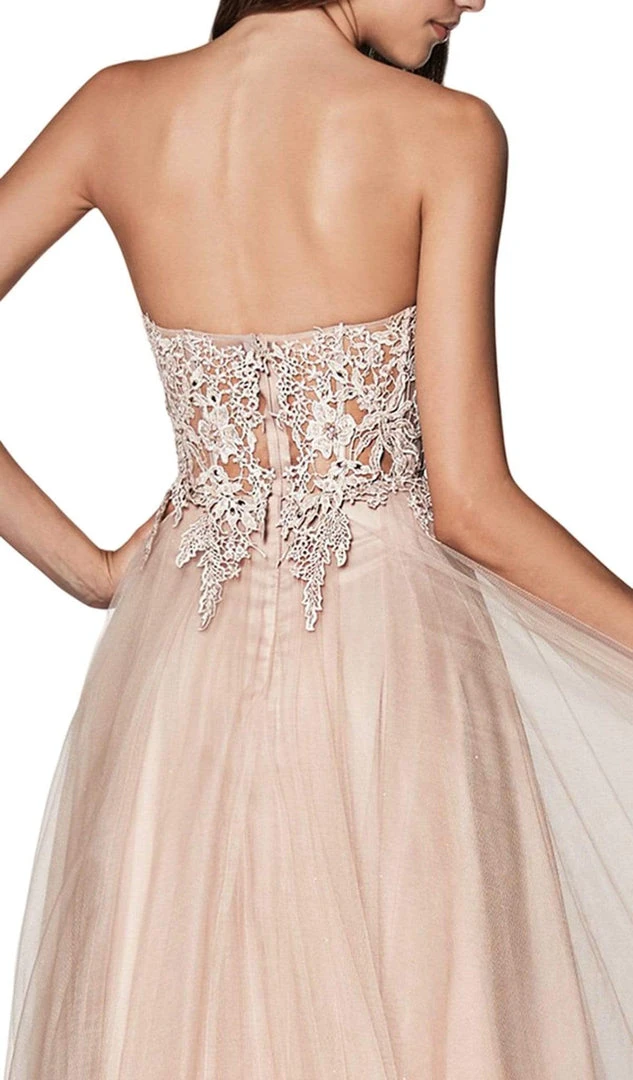 Formal Gowns Cinderella Divine - CJ502 Strapless Illusion Corset Boned A-Line Gown 6 Formal Gowns Cinderella Divine - CJ502 Strapless Illusion Corset Boned A-Line Gown