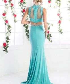 Cinderella Divine - CK20 Embellished Two Piece High Neck Trumpet Dress