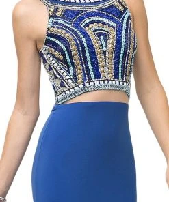 Cinderella Divine - CK39 Two Piece Beaded Halter Trumpet Dress 7 Cinderella Divine - CK39 Two Piece Beaded Halter Trumpet Dress