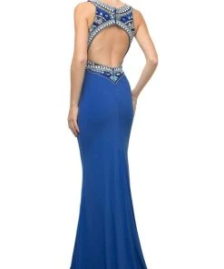 Cinderella Divine - CK39 Two Piece Beaded Halter Trumpet Dress 8 Cinderella Divine - CK39 Two Piece Beaded Halter Trumpet Dress