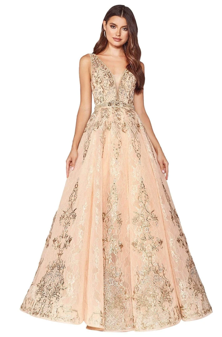 Cinderella Divine - CK801 Embroidered Long Ballgown Formal Gowns 3 Cinderella Divine - CK801 Embroidered Long Ballgown Formal Gowns