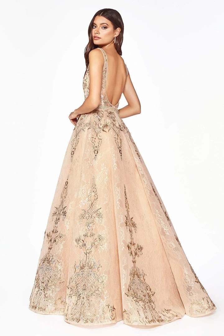 Cinderella Divine - CK801 Embroidered Long Ballgown Formal Gowns 4 Cinderella Divine - CK801 Embroidered Long Ballgown Formal Gowns