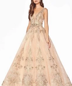 Cinderella Divine - CK801 Embroidered Long Ballgown Formal Gowns 7 Cinderella Divine - CK801 Embroidered Long Ballgown Formal Gowns