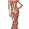 Cinderella Divine - CK848 Bedazzled V-neck Mermaid Dress Formal Gowns