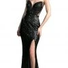 Cinderella Divine - CR803 Strapless Illusion Sequined Evening Gown Formal Gowns 1 Cinderella Divine - CR803 Strapless Illusion Sequined Evening Gown Formal Gowns
