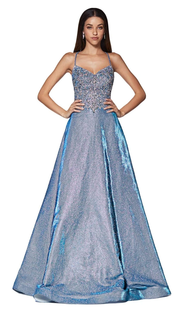 Formal Gowns Cinderella Divine - CR831 Beaded V-Neck A-Line Gown 3 Formal Gowns Cinderella Divine - CR831 Beaded V-Neck A-Line Gown