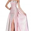 Formal Gowns Cinderella Divine - CR834 Strappy Strapless Dress With Slit