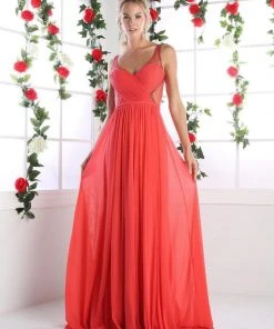 Cinderella Divine - Crisscrossed Ornate Illusion Panel Gown