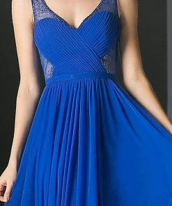 Cinderella Divine - Crisscrossed Ornate Illusion Panel Gown