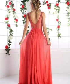 Cinderella Divine - Crisscrossed Ornate Illusion Panel Gown