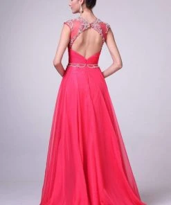 Formal Gowns Cinderella Divine - Crystal Embellished Ruched Evening Gown