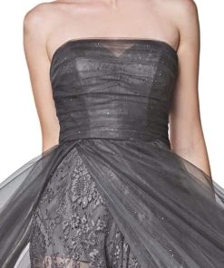 Cinderella Divine - CS021 Strapless Pantsuit With Overskirt Formal Gowns