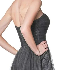 Cinderella Divine - CS021 Strapless Pantsuit With Overskirt Formal Gowns