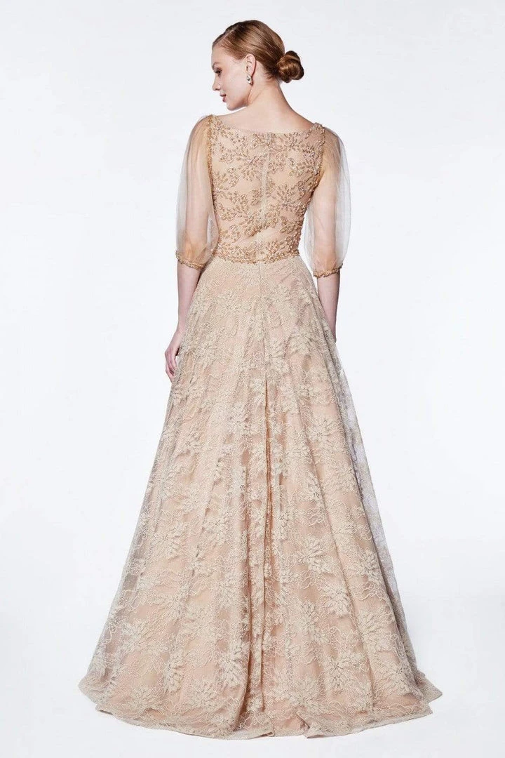 Formal Gowns Cinderella Divine - CS023 Beaded Bateau A-Line Evening Dress 4 Formal Gowns Cinderella Divine - CS023 Beaded Bateau A-Line Evening Dress