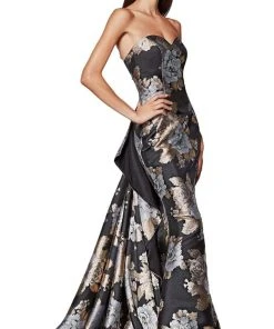 Formal Gowns Cinderella Divine - CS025 Sweetheart Brocade Trumpet Dress
