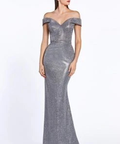Cinderella Divine - CZ0018 Plunging Off-Shoulder Trumpet Dress Formal Gowns 15 Cinderella Divine - CZ0018 Plunging Off-Shoulder Trumpet Dress Formal Gowns