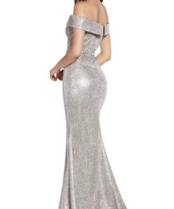 Cinderella Divine - CZ0018 Plunging Off-Shoulder Trumpet Dress Formal Gowns 14 Cinderella Divine - CZ0018 Plunging Off-Shoulder Trumpet Dress Formal Gowns