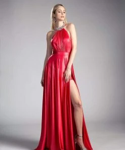 Formal Gowns Cinderella Divine - Embellished Halter Neck Dress With Train