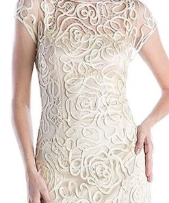 Cinderella Divine - Embellished Illusion Jewel Neck Sheath Dress 1920 - 1 Pc Champagne In Size M Available Formal Gowns 8 Cinderella Divine - Embellished Illusion Jewel Neck Sheath Dress 1920 - 1 Pc Champagne In Size M Available Formal Gowns