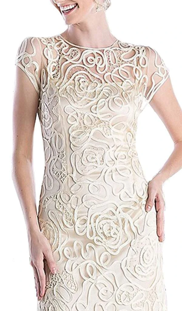 Cinderella Divine - Embellished Illusion Jewel Neck Sheath Dress 1920 - 1 Pc Champagne In Size M Available Formal Gowns 5 Cinderella Divine - Embellished Illusion Jewel Neck Sheath Dress 1920 - 1 Pc Champagne In Size M Available Formal Gowns