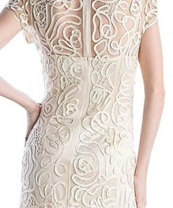 Cinderella Divine - Embellished Illusion Jewel Neck Sheath Dress 1920 - 1 Pc Champagne In Size M Available Formal Gowns 9 Cinderella Divine - Embellished Illusion Jewel Neck Sheath Dress 1920 - 1 Pc Champagne In Size M Available Formal Gowns