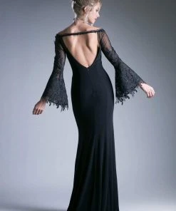 Cinderella Divine - Embellished Lace Bell Sleeve Sheath Dress Formal Gowns 11 Cinderella Divine - Embellished Lace Bell Sleeve Sheath Dress Formal Gowns