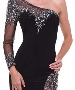Cinderella Divine - Embellished One Shoulder Fitted Evening Dress Formal Gowns 9 Cinderella Divine - Embellished One Shoulder Fitted Evening Dress Formal Gowns