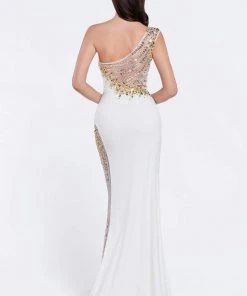 Cinderella Divine - Embellished One Shoulder Fitted Evening Dress Formal Gowns 7 Cinderella Divine - Embellished One Shoulder Fitted Evening Dress Formal Gowns
