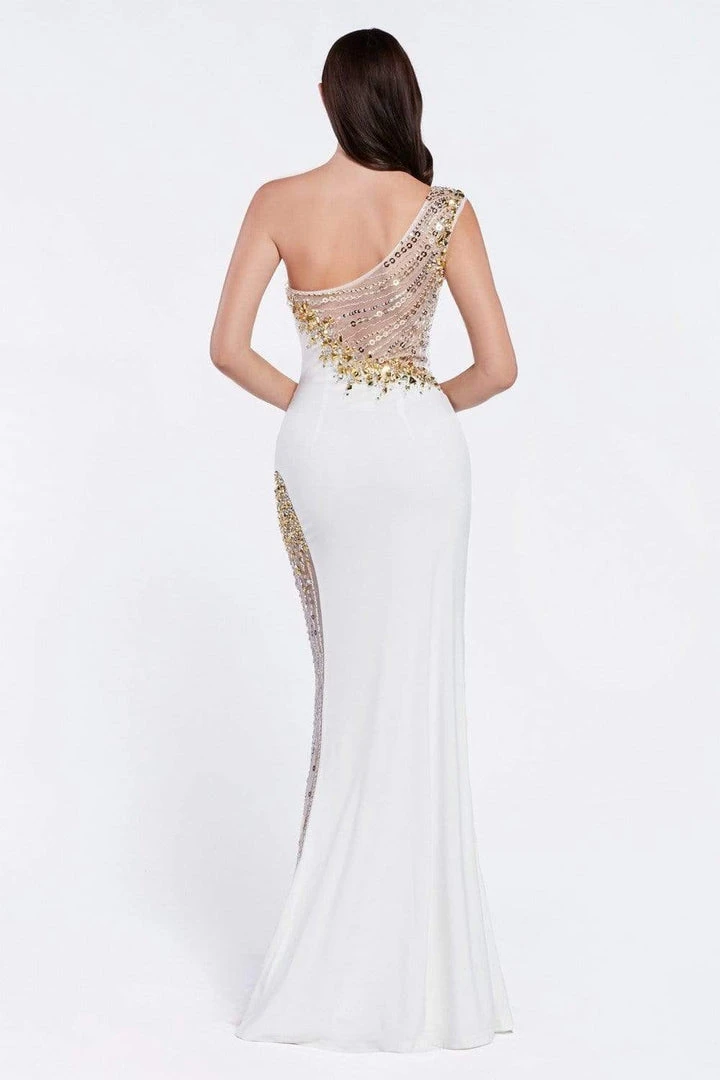 Cinderella Divine - Embellished One Shoulder Fitted Evening Dress Formal Gowns 4 Cinderella Divine - Embellished One Shoulder Fitted Evening Dress Formal Gowns